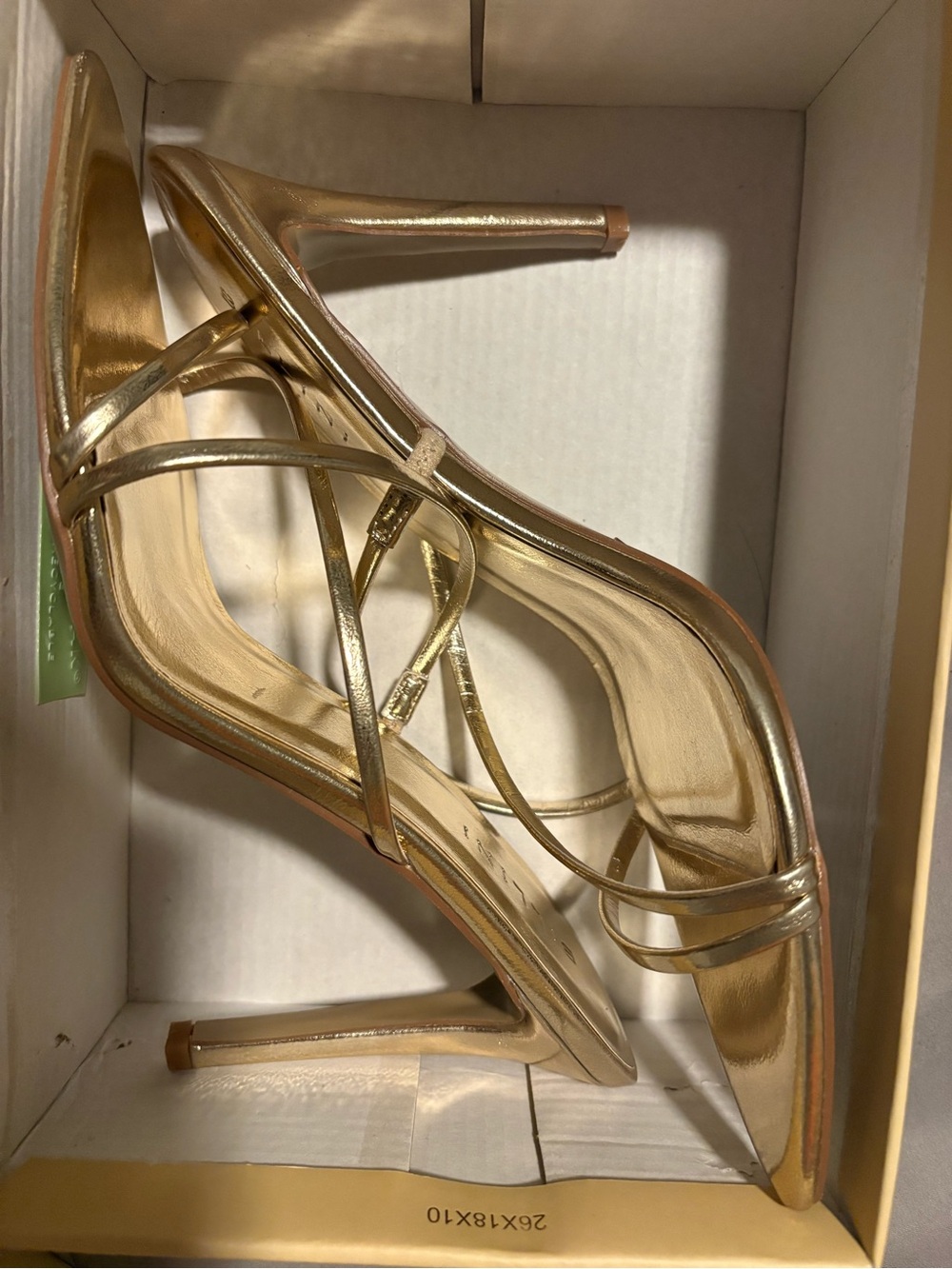 Billini Metallic Gold Strappy Stiletto Sandals